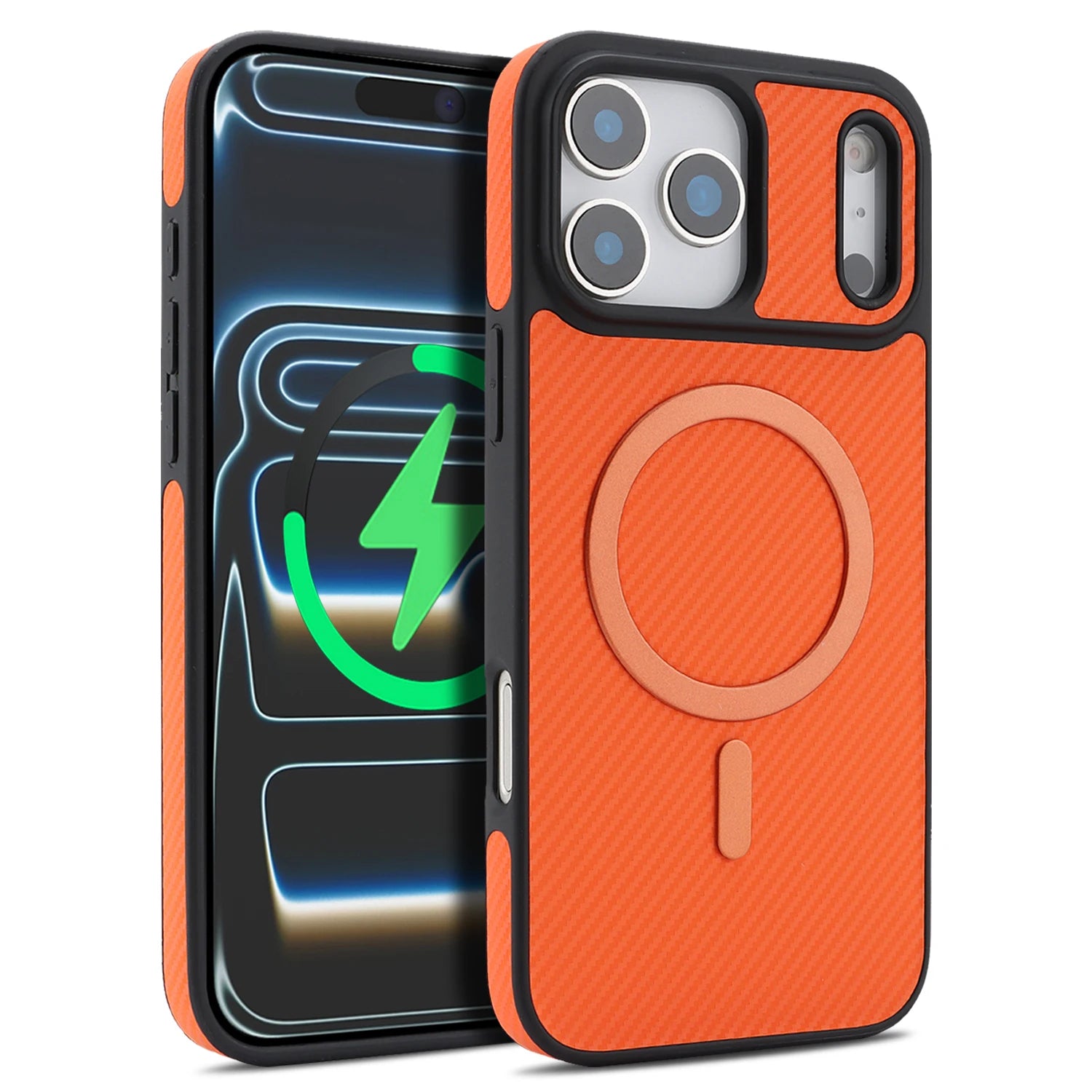 Carbon Fiber & Leather MagSafe iPhone Case – Slim Protective Cover