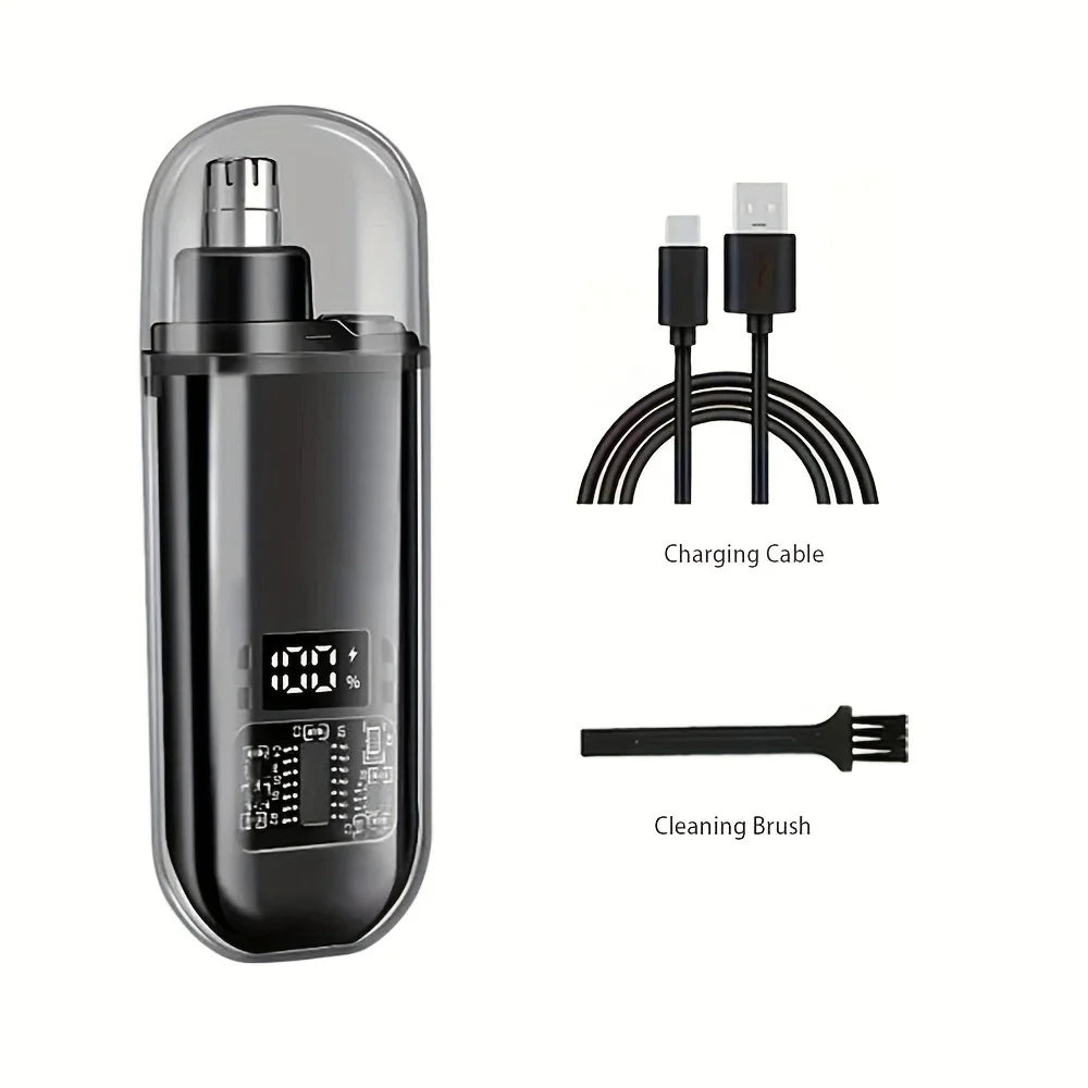 Mini Electric Nose & Ear Hair Trimmer – Painless USB Rechargeable Grooming Tool for Men & Women