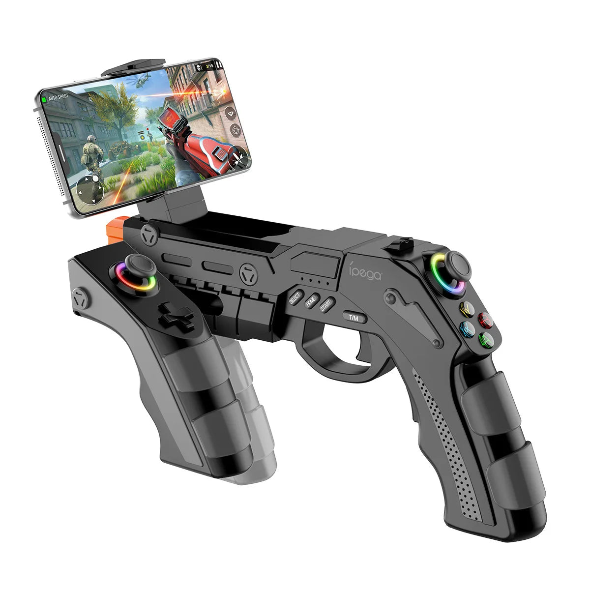 Wireless Bluetooth Gaming Gun Controller – Gyro Aiming, Vibration & Racing Wheel for Mobile, Switch & PC