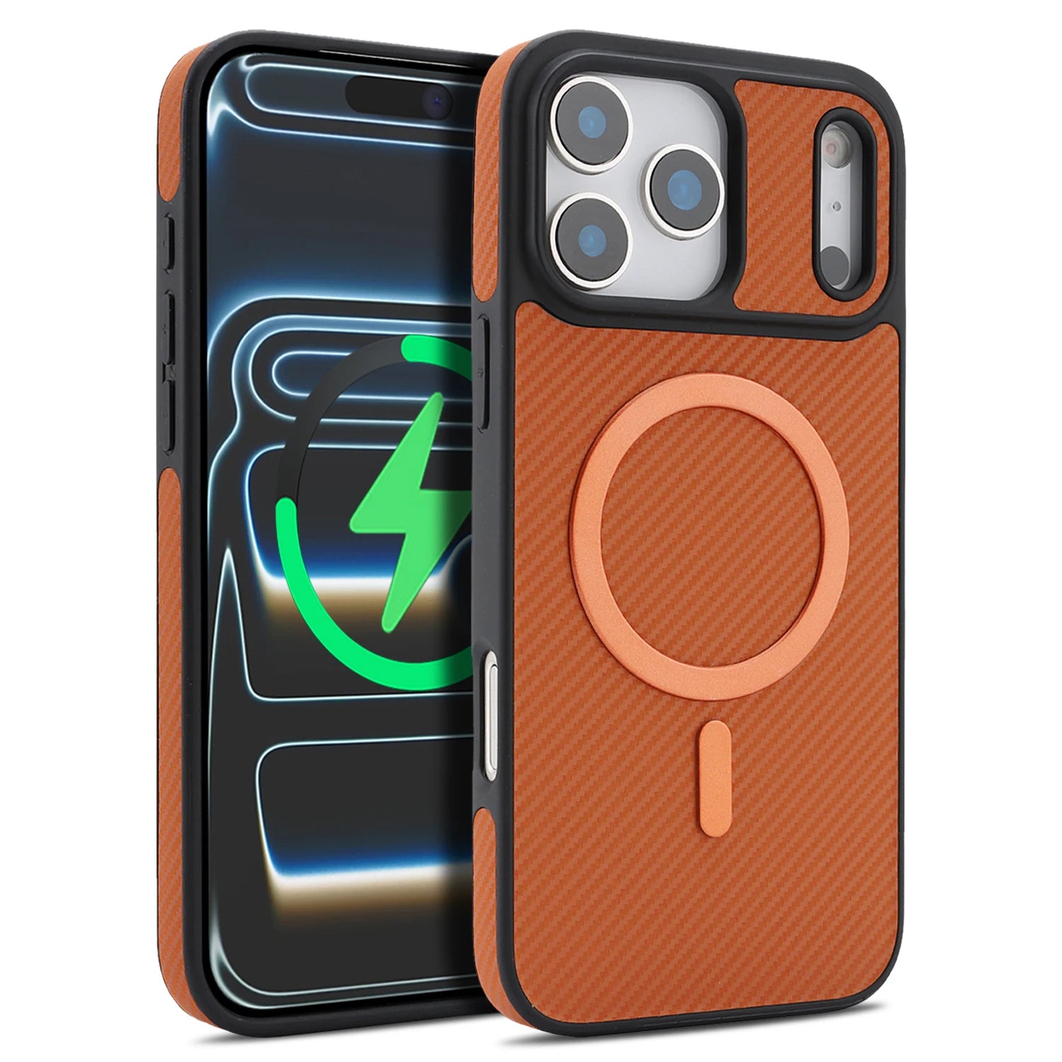 Carbon Fiber & Leather MagSafe iPhone Case – Slim Protective Cover