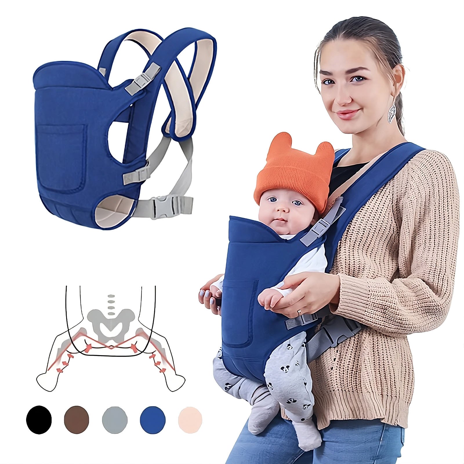 Infantino Flip 4-in-1 Convertible Baby Carrier – Newborn to Toddler, 8–32 lbs, Ergonomic & Machine Washable