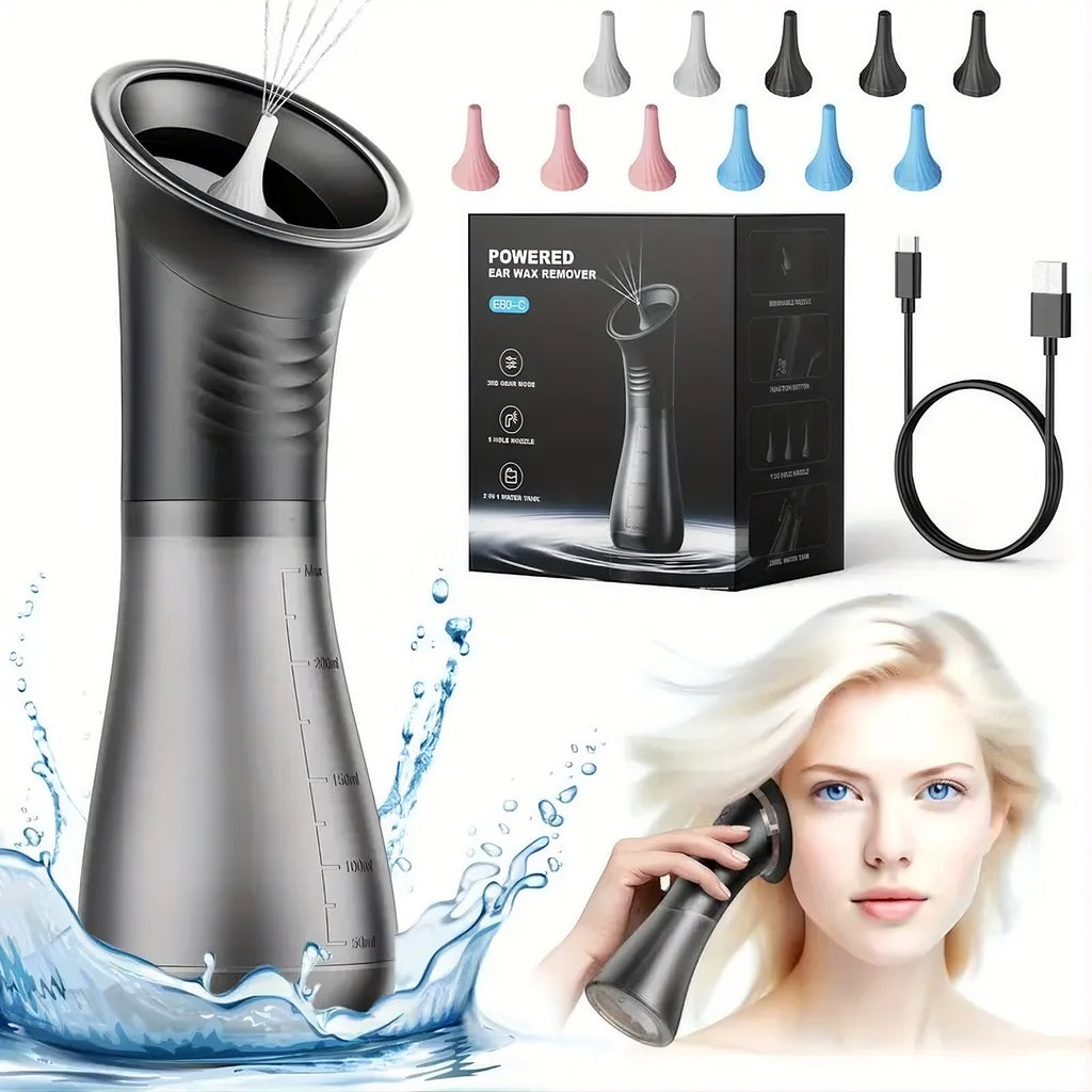 Electric Ear Irrigation Kit – Safe Water Pressure Ear Wax Removal with Temperature Sensor