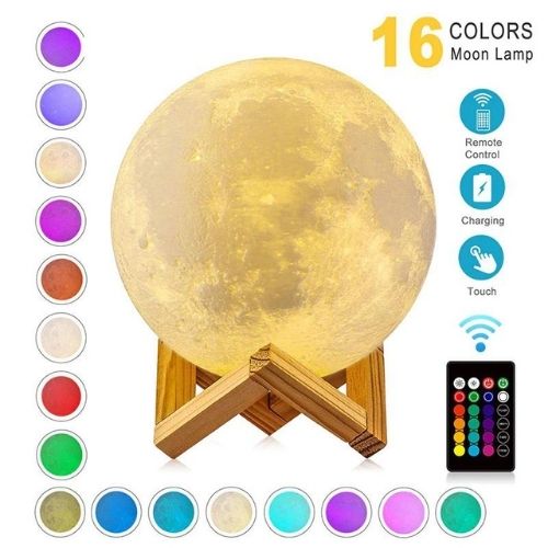 Full Moon Night Light — 16 Colors, Remote Control, 6 Sizes