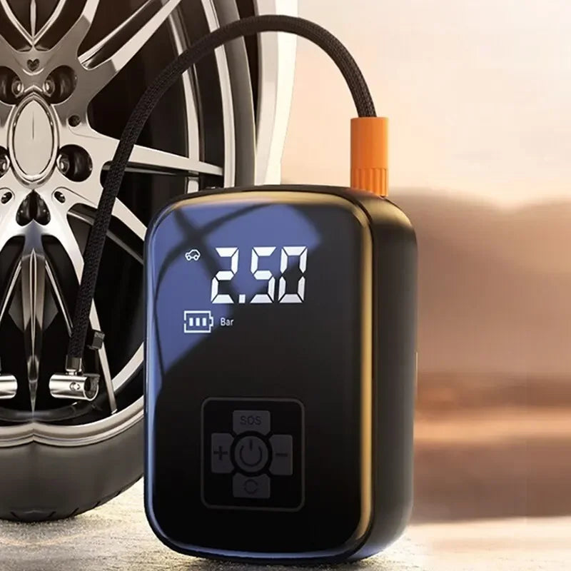 Portable Wireless Air Compressor Tire Pump – Fast Inflation for Cars, Bikes, Motorcycles & Sports Balls