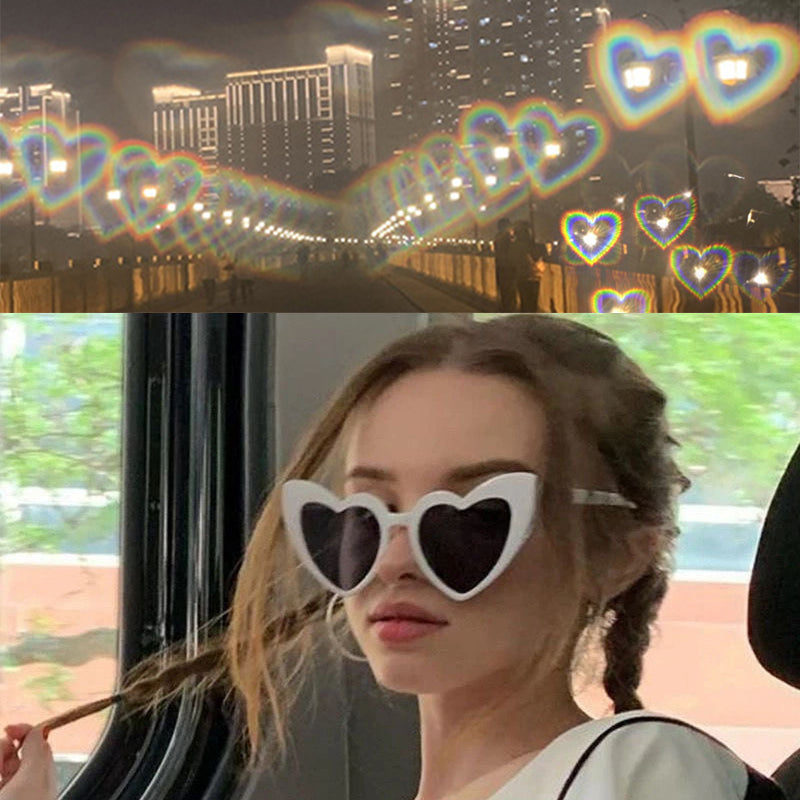 Heart-Shaped Diffraction Glasses – UV Protection Sunglasses for Festivals & Special Occasions (2-Pack)