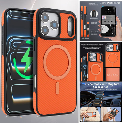Carbon Fiber & Leather MagSafe iPhone Case – Slim Protective Cover