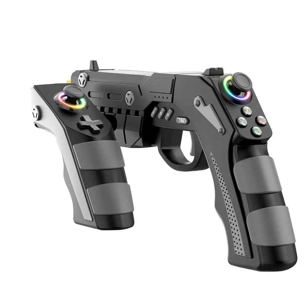 Wireless Bluetooth Gaming Gun Controller – Gyro Aiming, Vibration & Racing Wheel for Mobile, Switch & PC