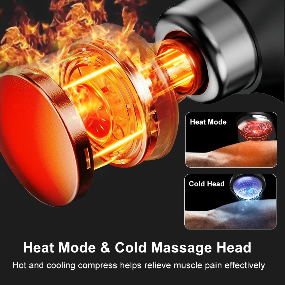 Percussion Massage Gun with Adjustable Extension Handle | 9 Speeds & 10 Heads