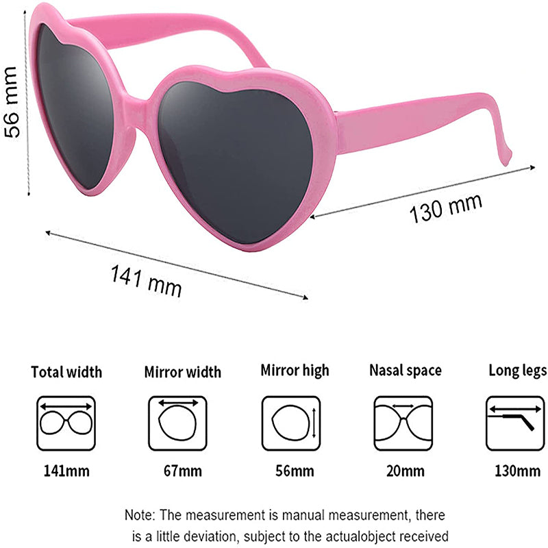 Heart-Shaped Diffraction Glasses – UV Protection Sunglasses for Festivals & Special Occasions (2-Pack)