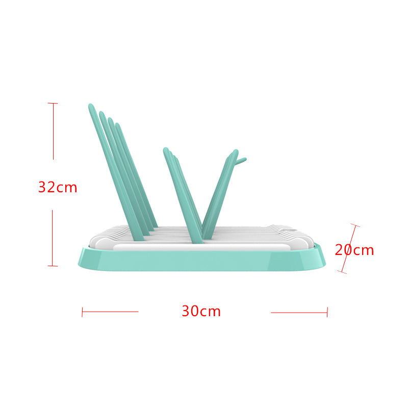 Baby Bottle Drying Rack & Organizer – Dishwasher Safe, Food-Grade Plastic with Drain Board, Cutlery Holder & Lid