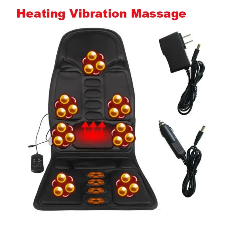 Full-Body Heated Massage Cushion – 7-Motor Vibration with Heat for Car, Home & Office