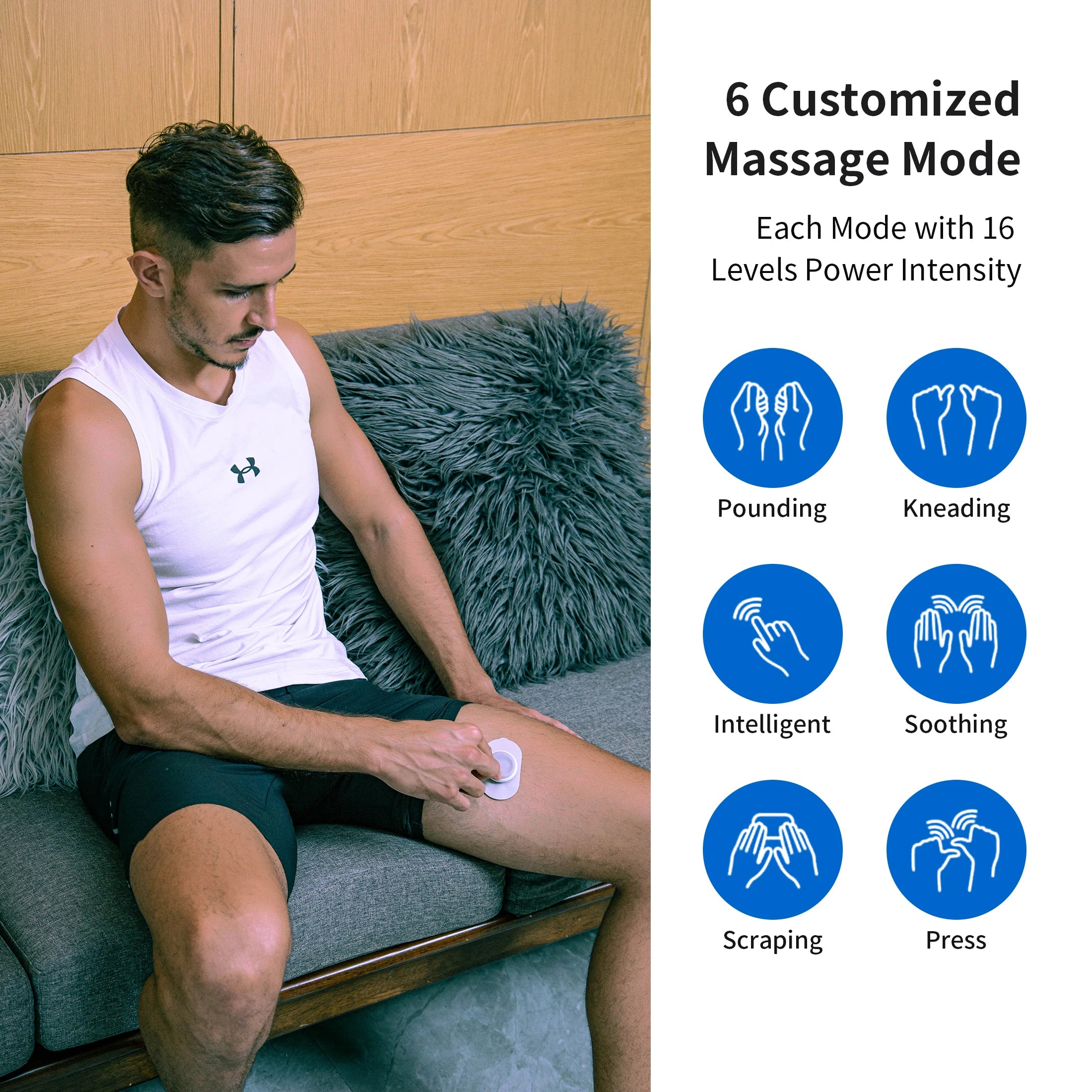 Portable EMS & TENS Pulse Massager – 16-Level Wireless Pain Relief & Muscle Recovery Device