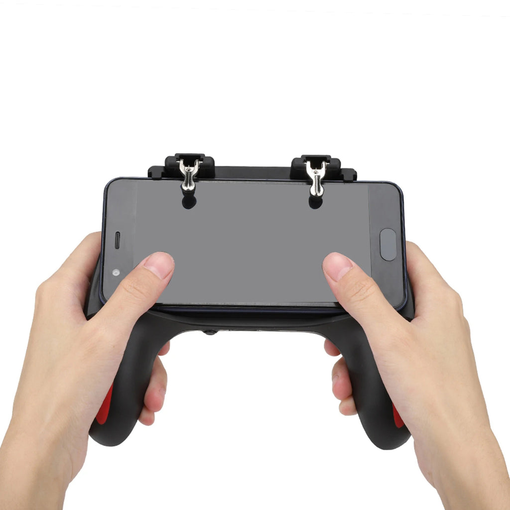 5-in-1 Mobile Game Controller with Dual Cooling Fans – L1R1 Triggers, Ergonomic Grip & Phone Stand for PUBG, COD & Fortnite