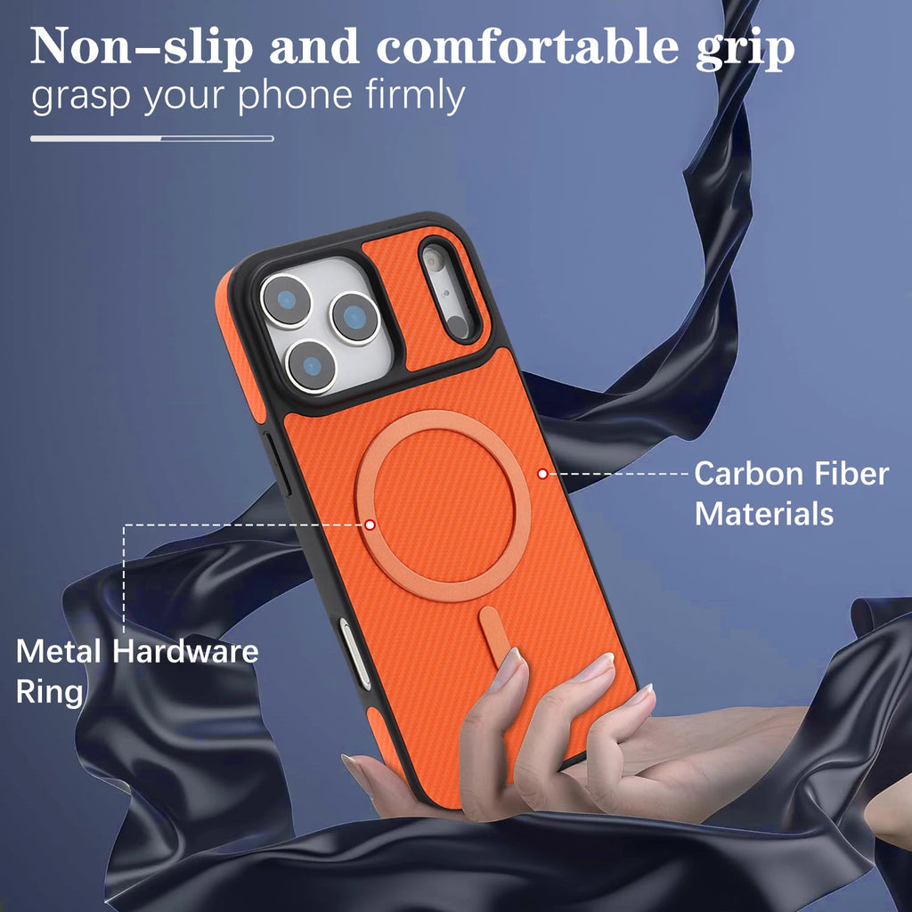 Carbon Fiber & Leather MagSafe iPhone Case – Slim Protective Cover