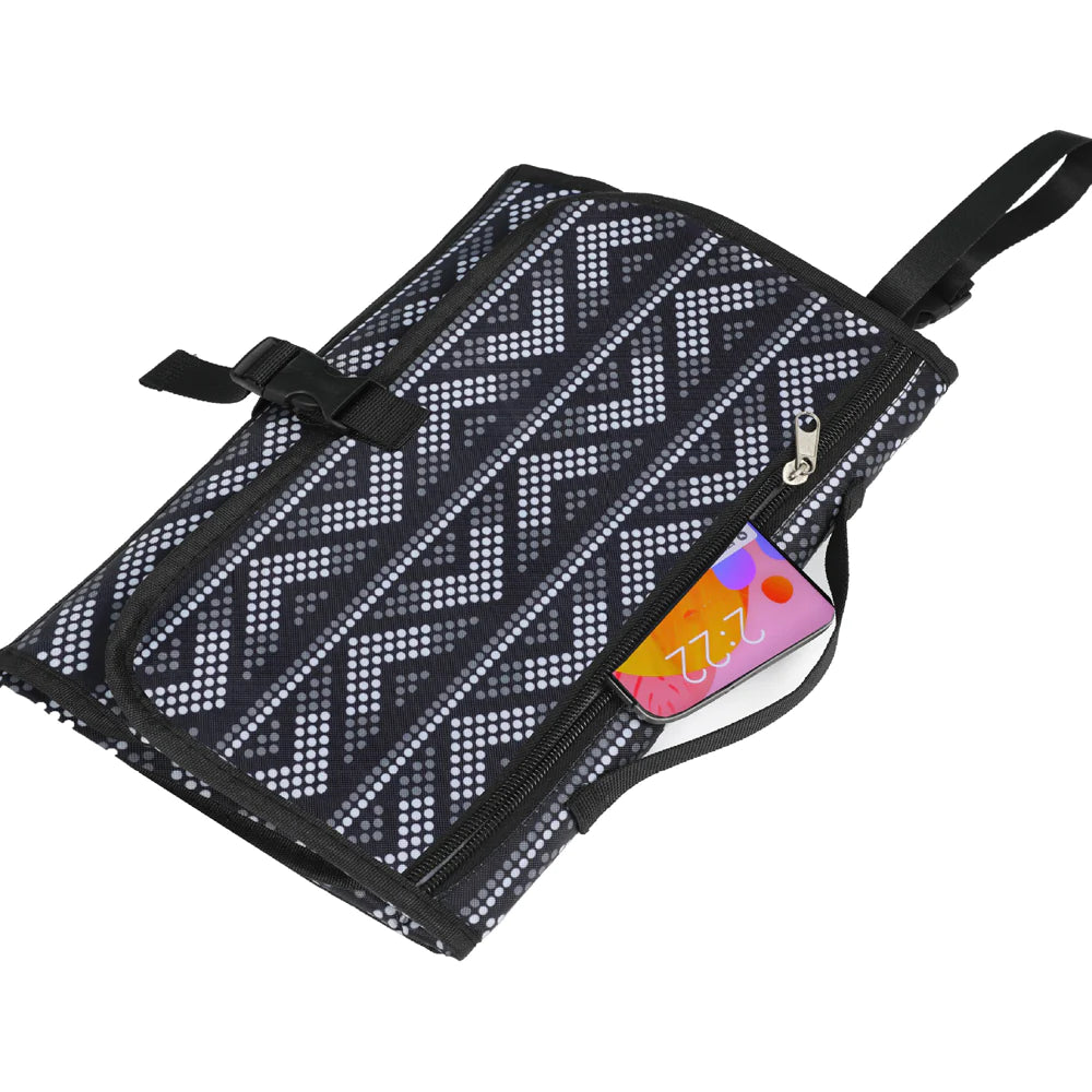 Compact Diaper Changing Kit – Portable Changing Pad with Wipes Case, Diaper Pocket & Stroller Strap