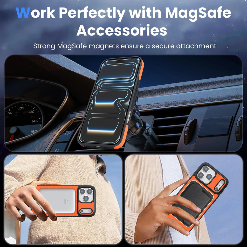 Carbon Fiber & Leather MagSafe iPhone Case – Slim Protective Cover