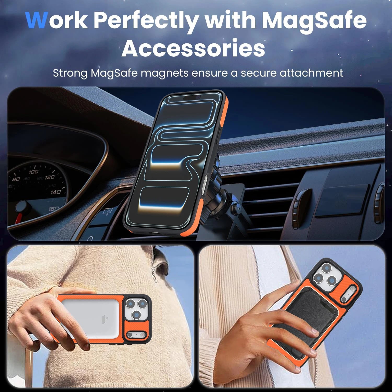 Carbon Fiber & Leather MagSafe iPhone Case – Slim Protective Cover