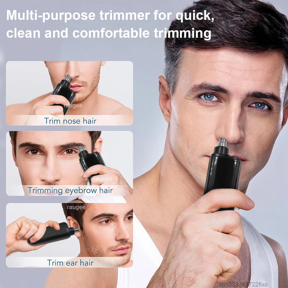 Mini Electric Nose & Ear Hair Trimmer – Painless USB Rechargeable Grooming Tool for Men & Women