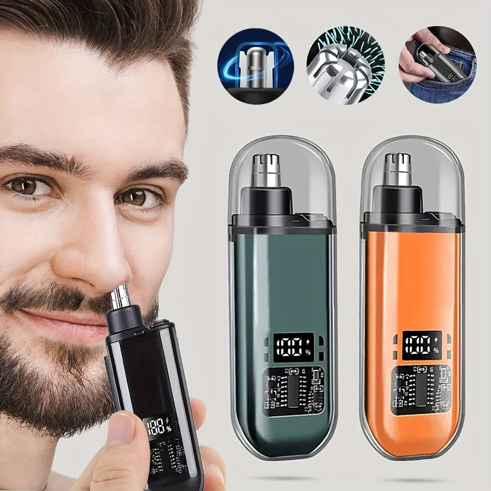 Mini Electric Nose & Ear Hair Trimmer – Painless USB Rechargeable Grooming Tool for Men & Women