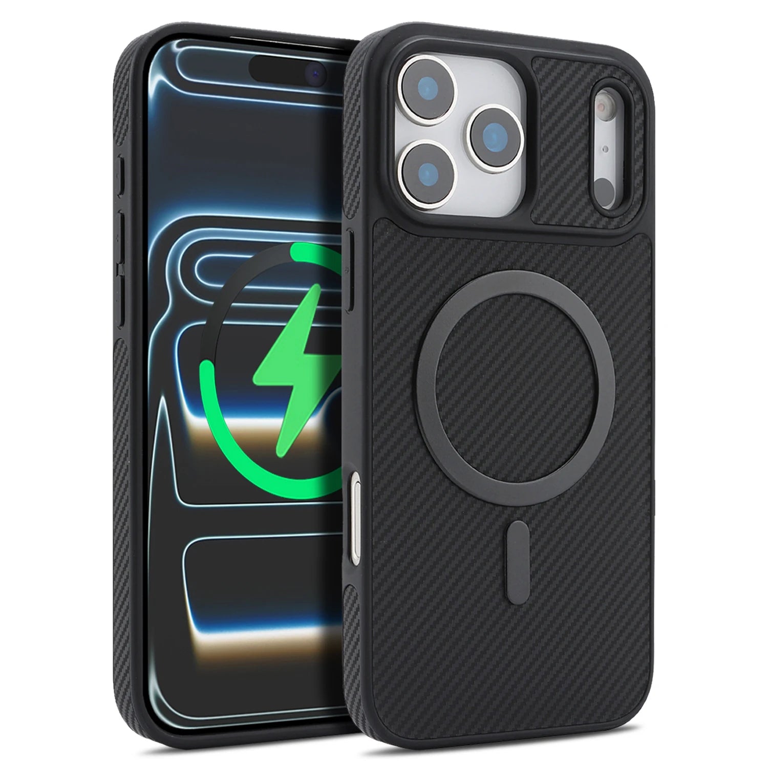 Carbon Fiber & Leather MagSafe iPhone Case – Slim Protective Cover