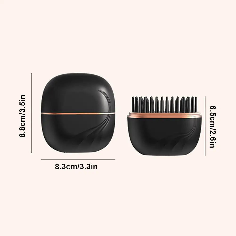 Mini Rechargeable Hair Straightener Brush – Cordless USB-C Travel Styler with 3-Speed Heat Control