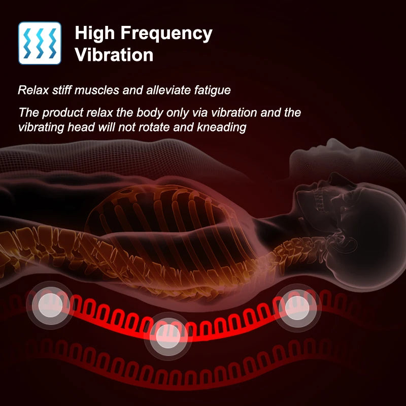 Heated Electric Massage Cushion – Vibrating Back & Lumbar Relief for Car, Home & Office