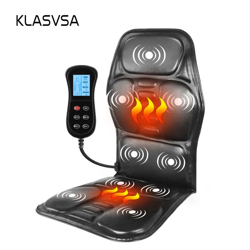 Heated Electric Massage Cushion – Vibrating Back & Lumbar Relief for Car, Home & Office