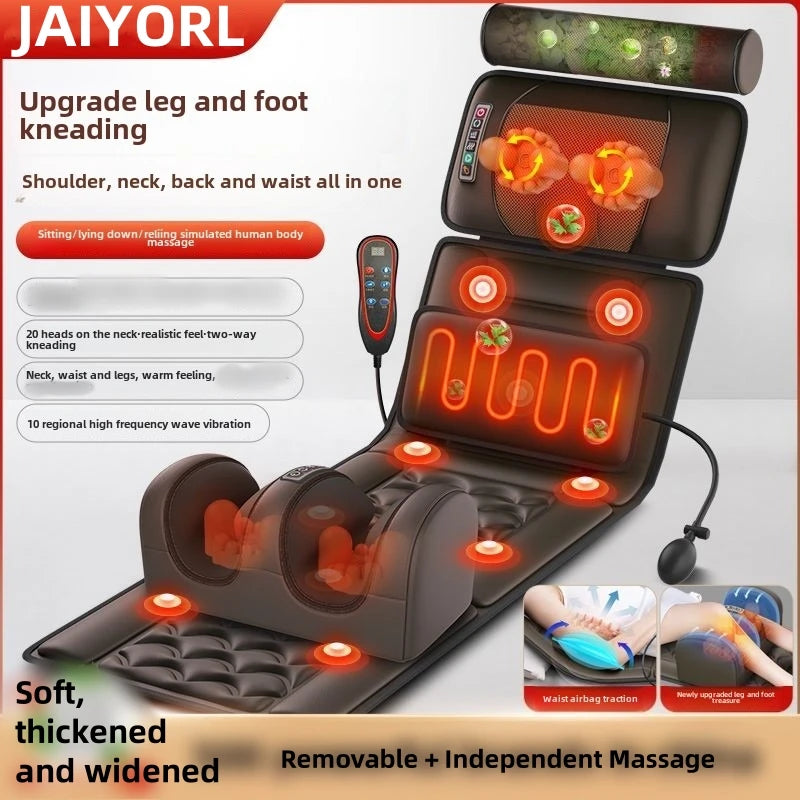 Full Body Electric Massage Mattress – Lumbar Traction, Vibration & Neck-to-Back Relief
