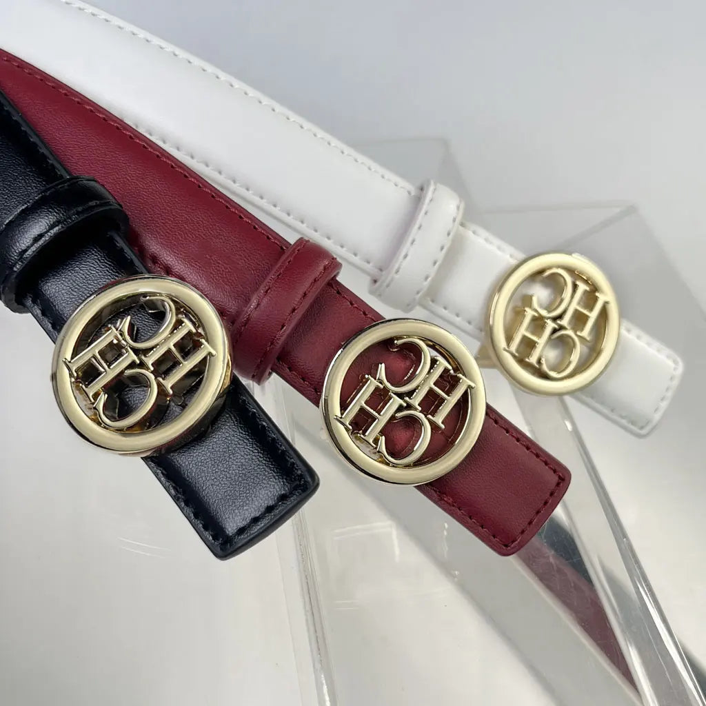 Unisex Fashion Letter Pattern PU Belt – 2.3" Width