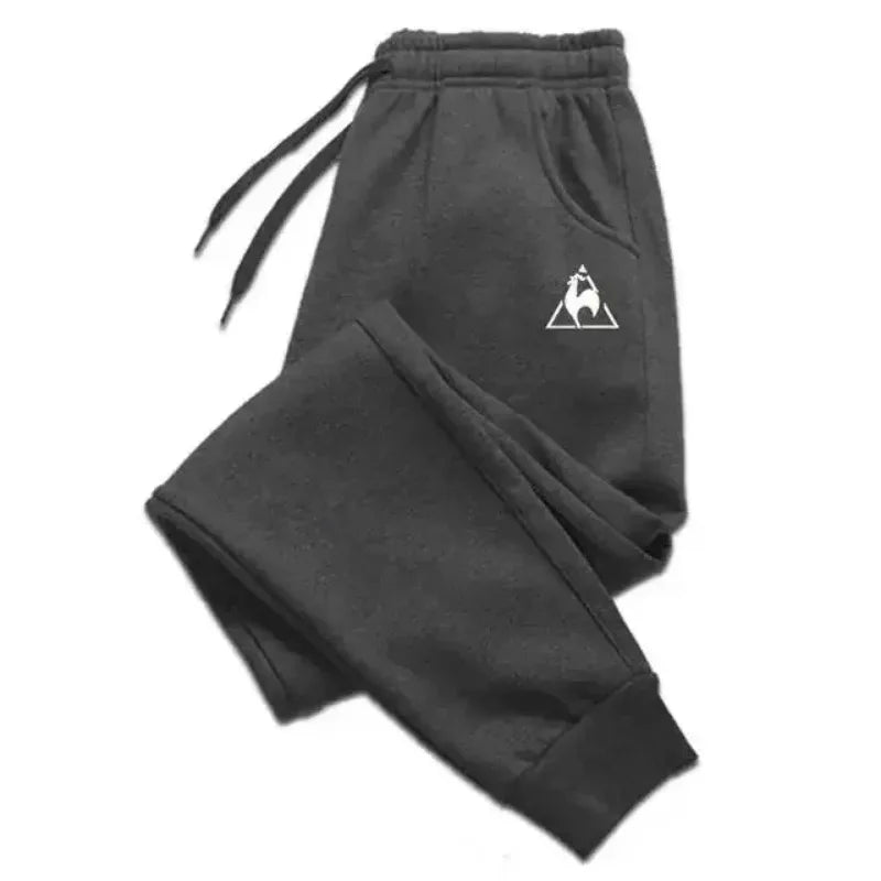 Men's Casual Ankle-Length Cropped Pants – Midweight Polyester Knit, All Seasons