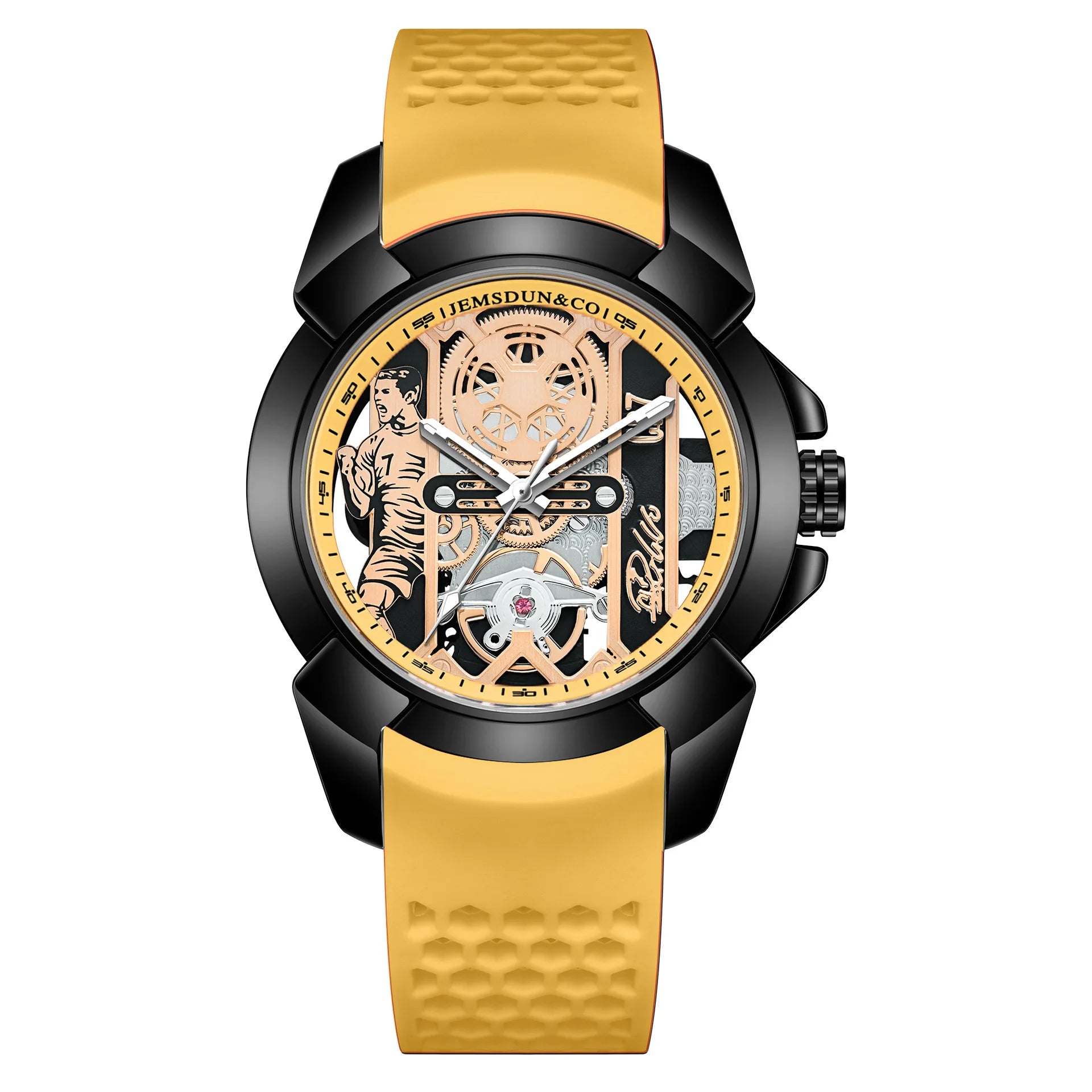 Fashion Quartz Wristwatch – 40-44mm, Silicone Band, 3-Bar Water Resistant