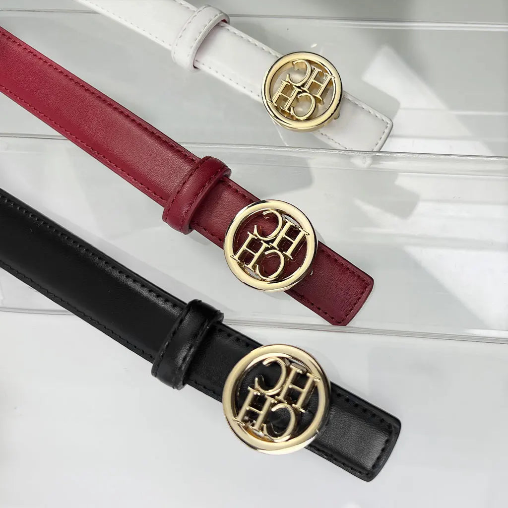 Unisex Fashion Letter Pattern PU Belt – 2.3" Width
