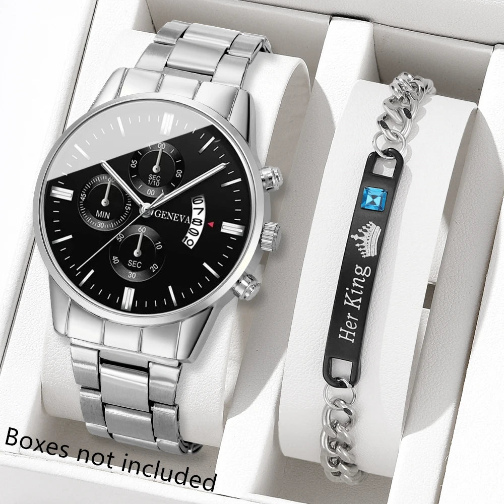 GAIETY Fashion Quartz Watch – 41mm Numberless Dial, Alloy Bracelet, Calendar
