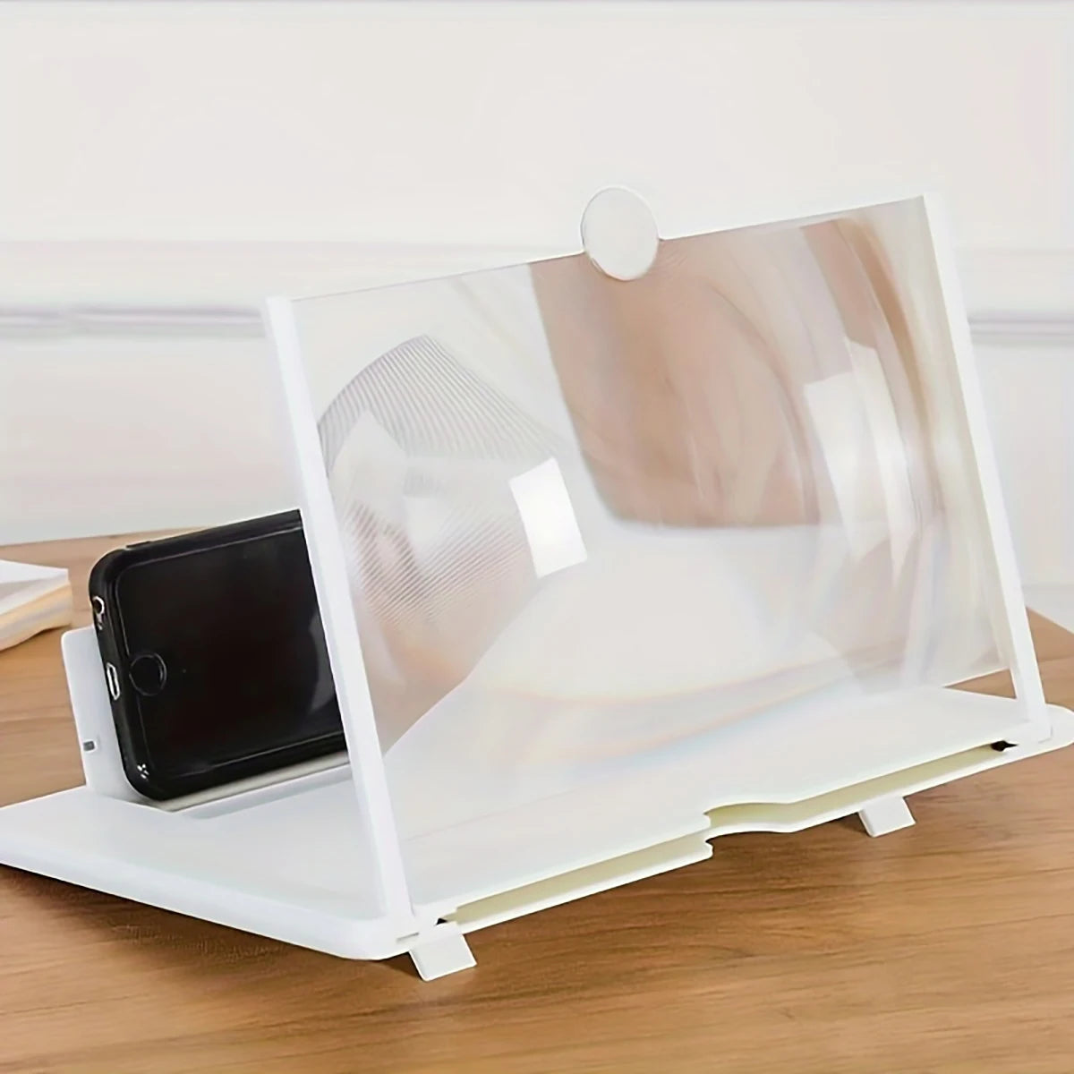 Portable Phone Screen Magnifier Desk Holder – Super HD Projection, No Charger Needed