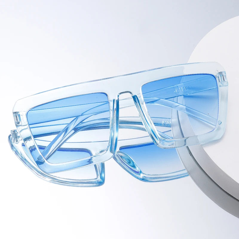 Unisex Trendy Square Sunglasses – Gradient Lenses, Plastic Frame