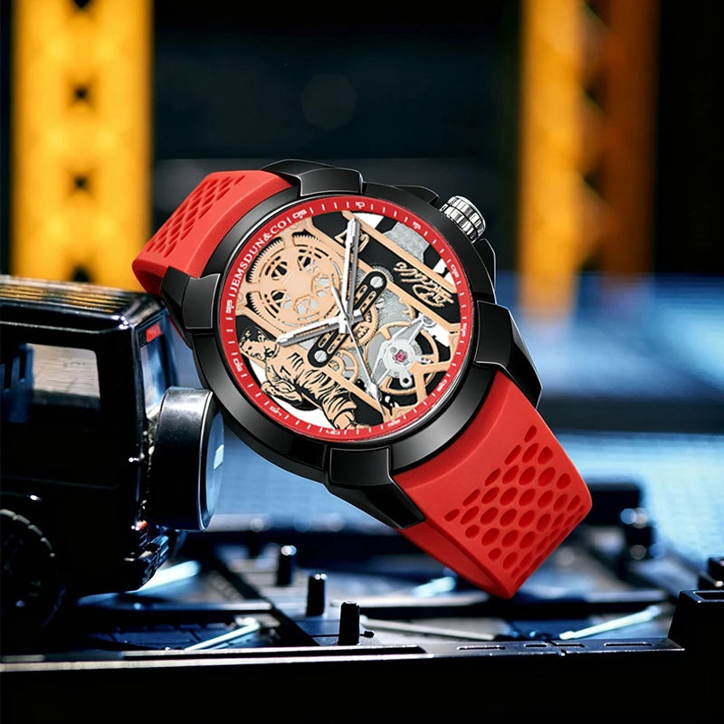 Fashion Quartz Wristwatch – 40-44mm, Silicone Band, 3-Bar Water Resistant
