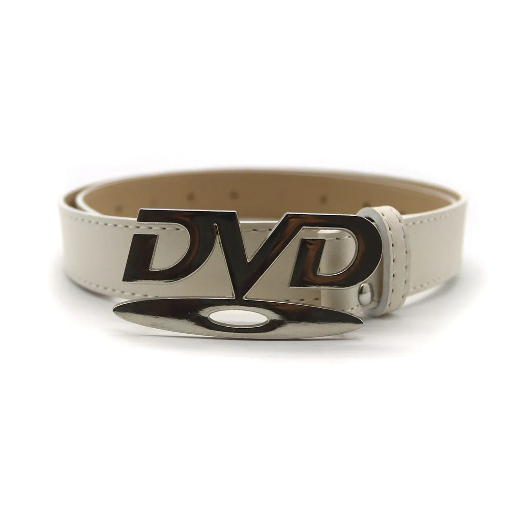 Unisex Fashion Letter Pattern PU Belt – 2.8" Width