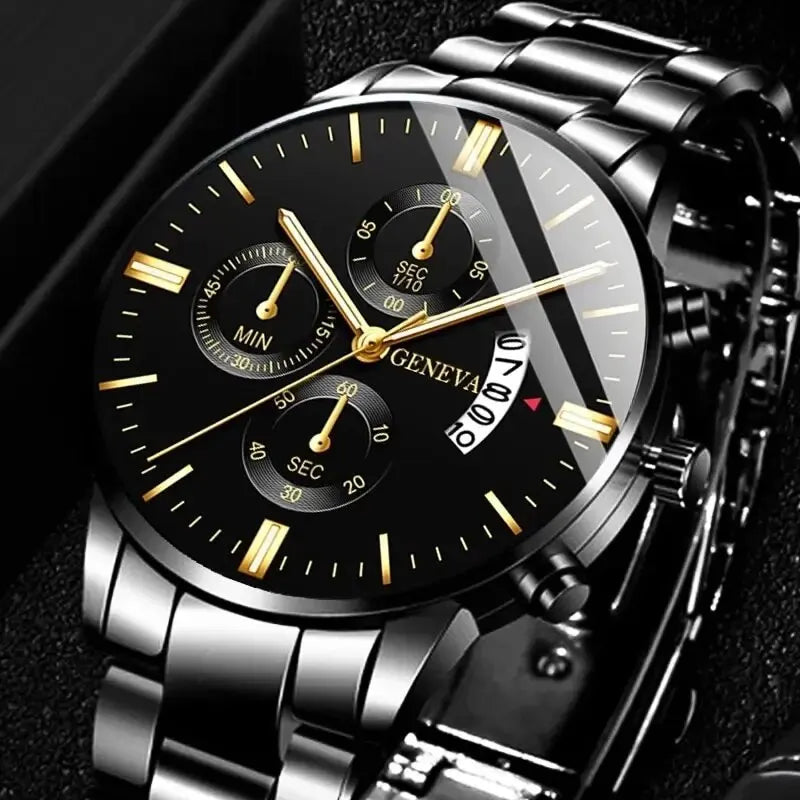 GAIETY Fashion Quartz Watch – 41mm Numberless Dial, Alloy Bracelet, Calendar