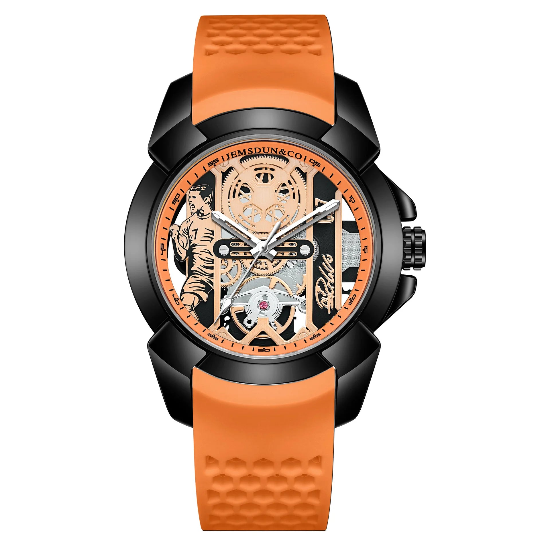 Fashion Quartz Wristwatch – 40-44mm, Silicone Band, 3-Bar Water Resistant