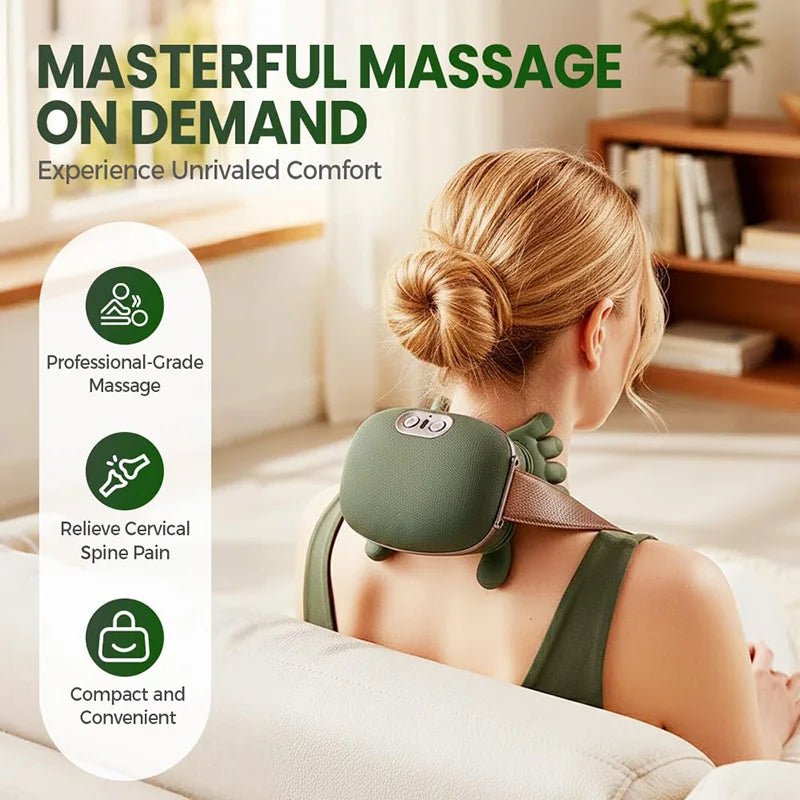 4D Kneading Neck & Shoulder Massager Shawl – Wireless, Hands-Free Relief with Brushless Motor