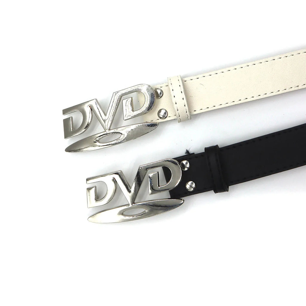 Unisex Fashion Letter Pattern PU Belt – 2.8" Width