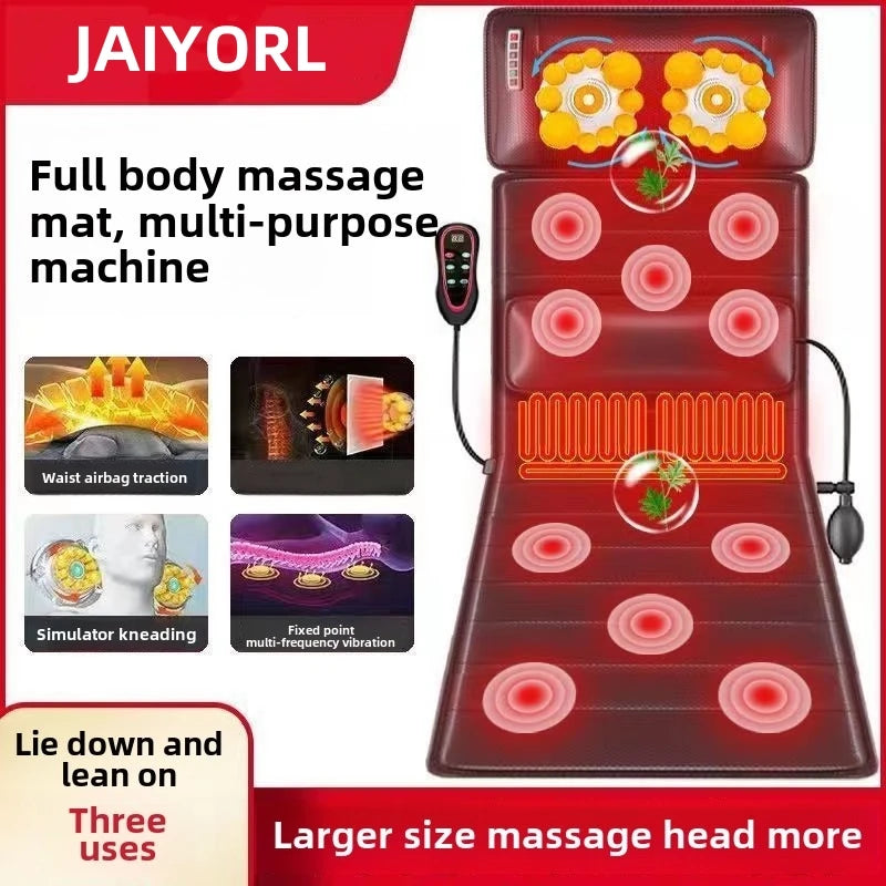 Full Body Electric Massage Mattress – Lumbar Traction, Vibration & Neck-to-Back Relief