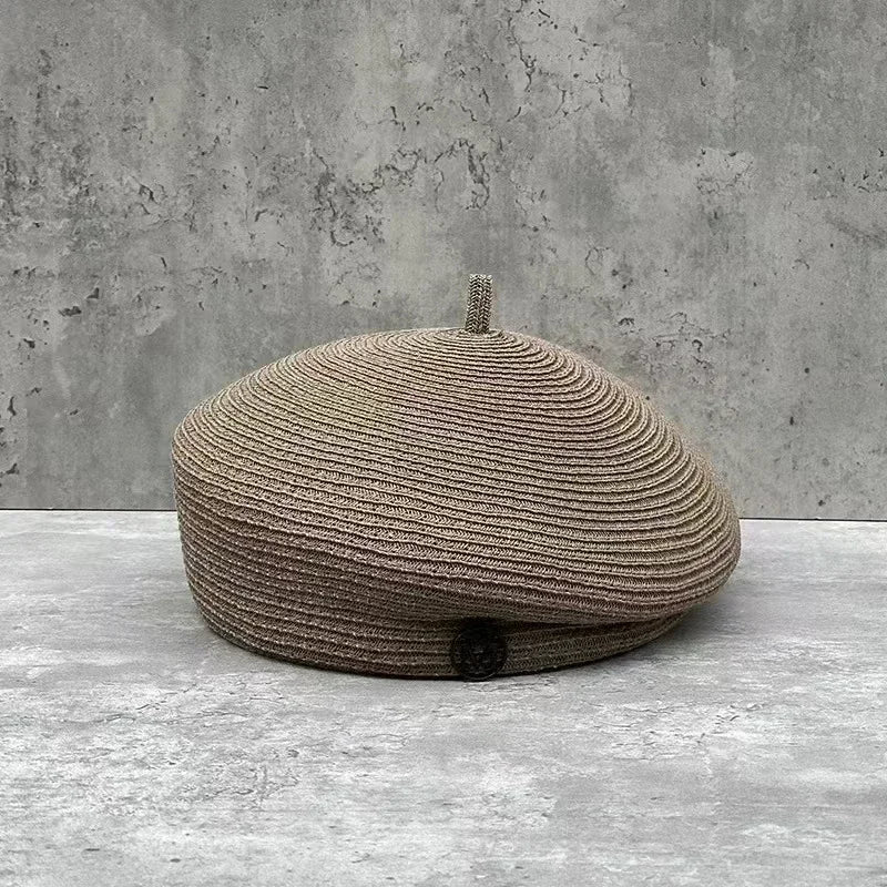 Women's Casual Knit Straw Fedora Hat – Spring & Summer