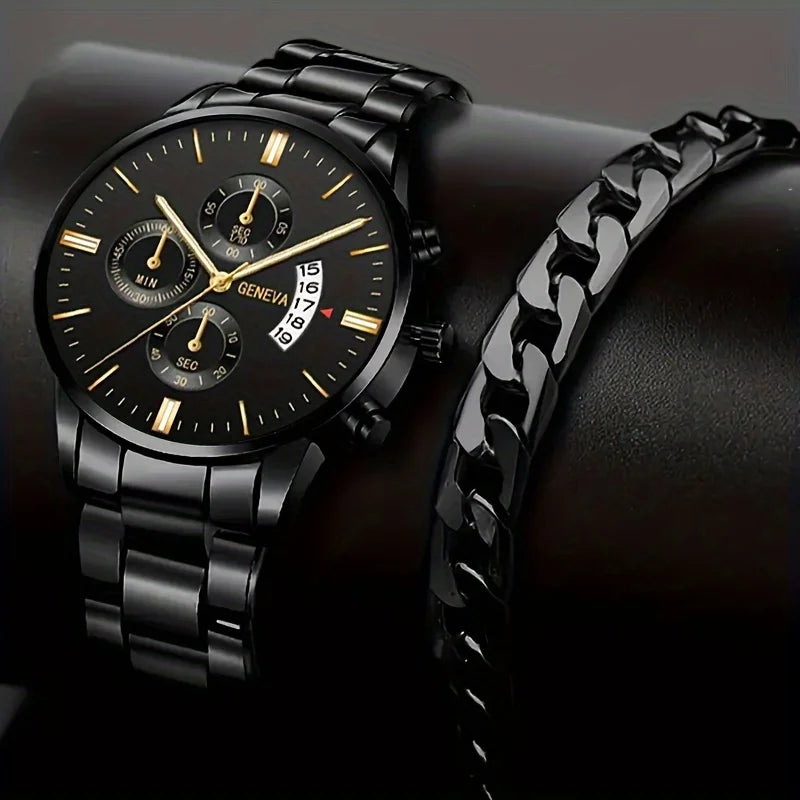 GAIETY Fashion Quartz Watch – 41mm Numberless Dial, Alloy Bracelet, Calendar