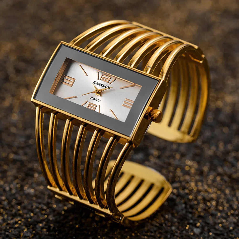 JBAILI Women's Luxury Bangle Bracelet Watch – Rectangle Dial, Stainless Steel
