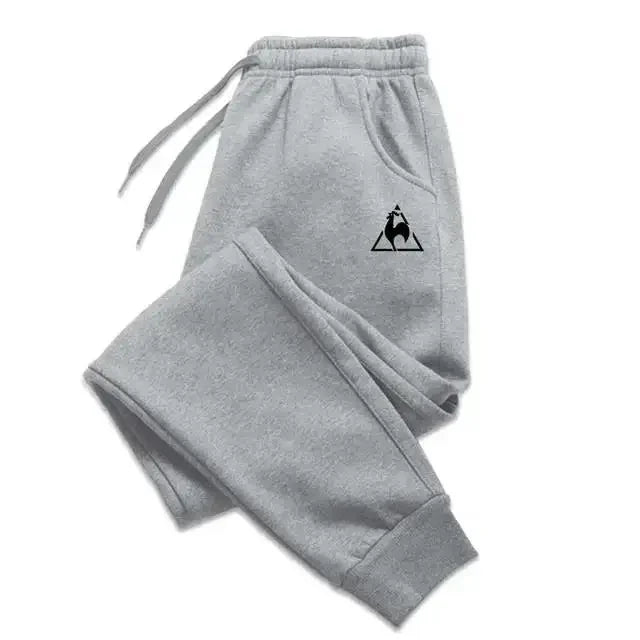 Men's Casual Ankle-Length Cropped Pants – Midweight Polyester Knit, All Seasons