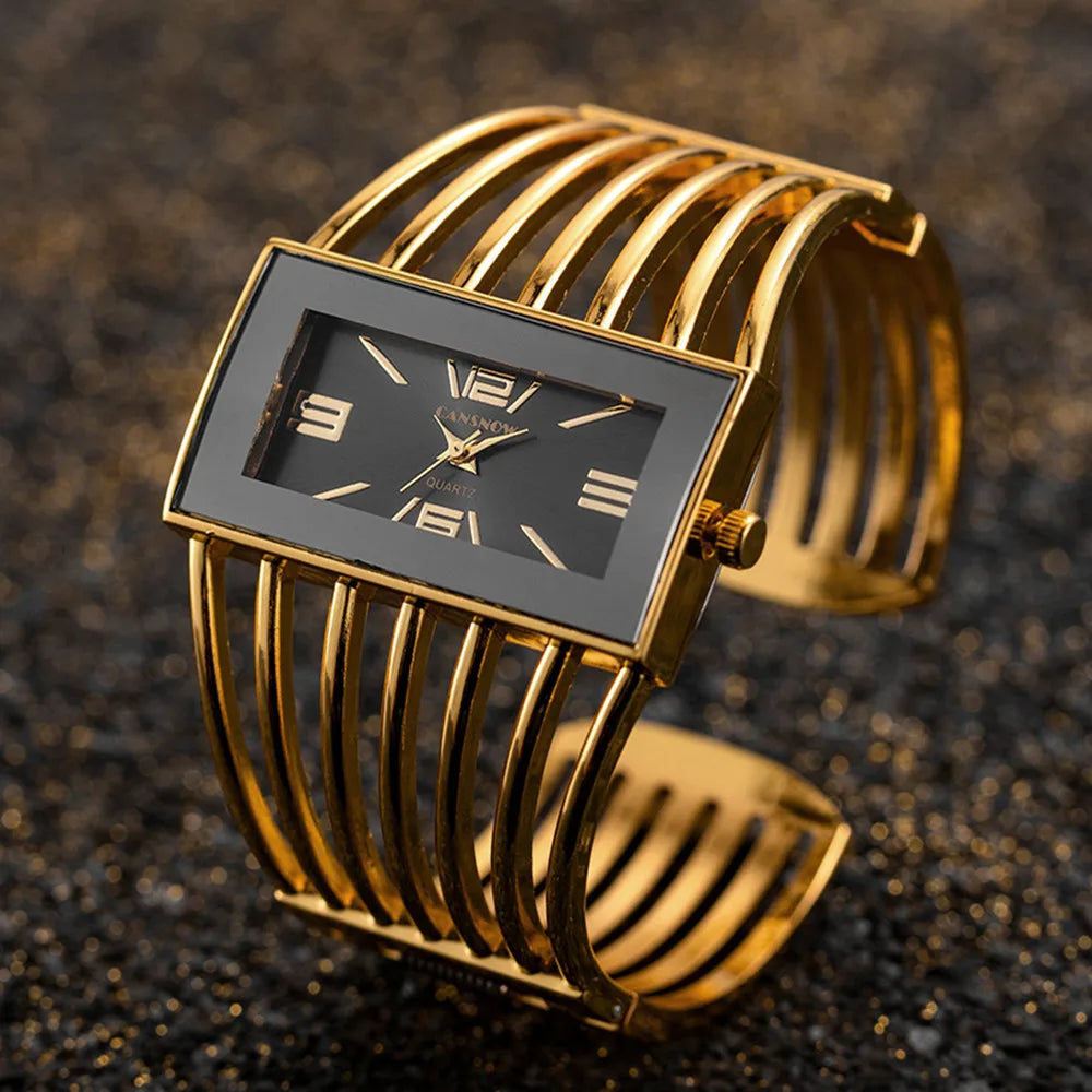 JBAILI Women's Luxury Bangle Bracelet Watch – Rectangle Dial, Stainless Steel