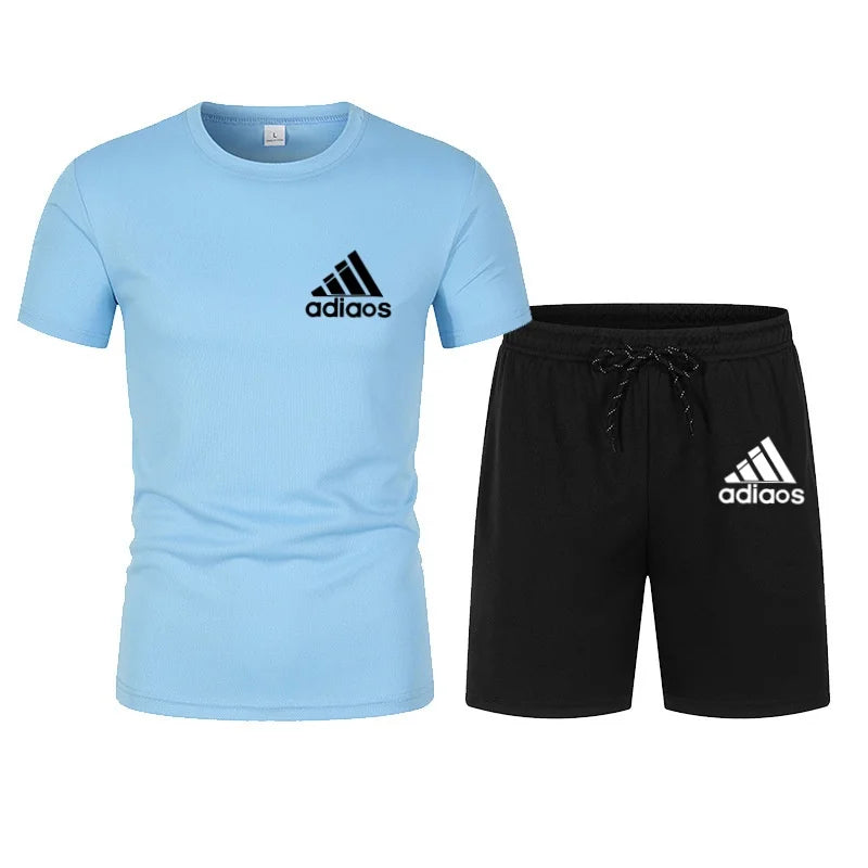 Men's Casual Print T-Shirt & Shorts Co-ord Set – Lightweight Sportswear