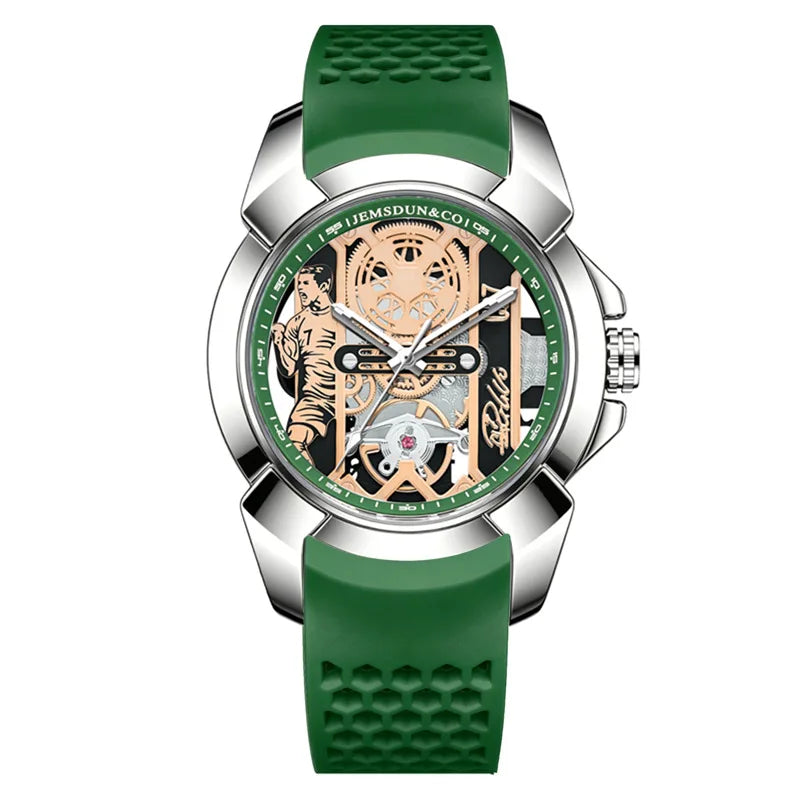 Fashion Quartz Wristwatch – 40-44mm, Silicone Band, 3-Bar Water Resistant