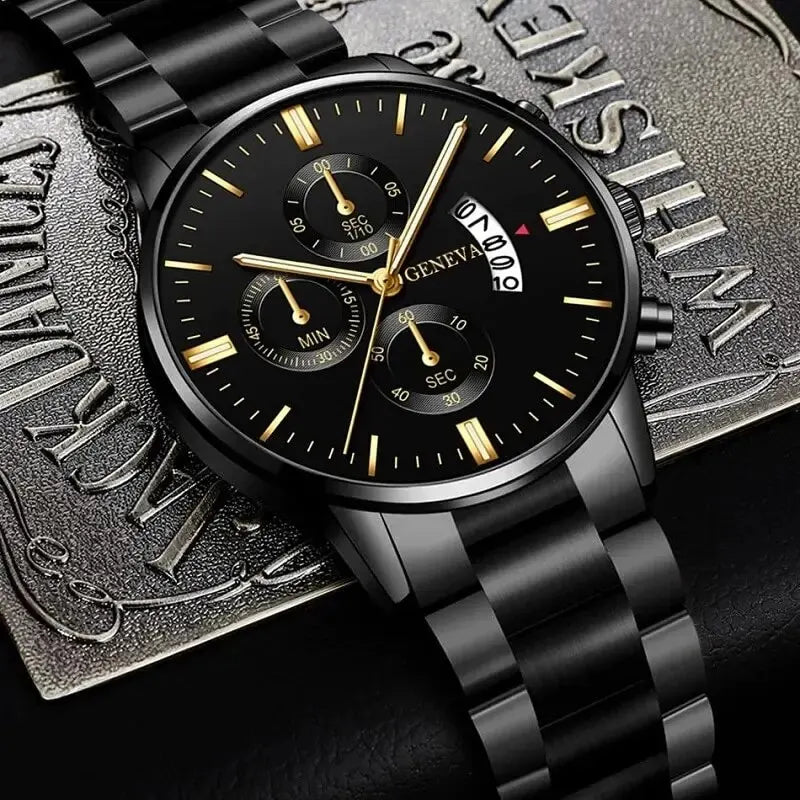 GAIETY Fashion Quartz Watch – 41mm Numberless Dial, Alloy Bracelet, Calendar